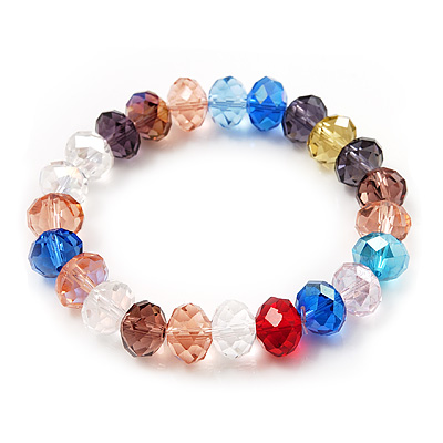 Multicoloued Glass Flex Bracelet - 18cm Length