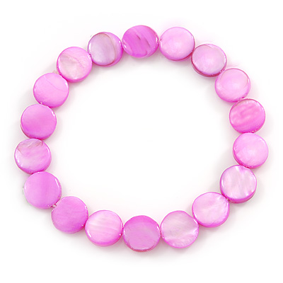 Bright Pink Shell Flex Bracelet - Adjustable up to 20cm L - main view