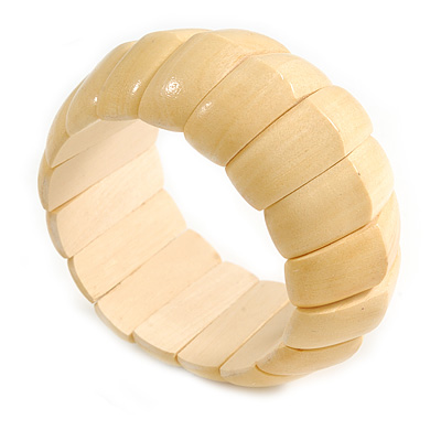 Lustrous Natural Wooden Flex Bracelet - up to 19cm L