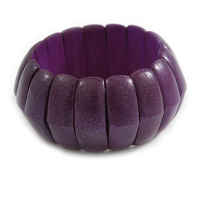 Lustrous Purple Wooden Flex Bracelet - up to 19cm L