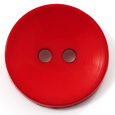 Red Plastic Button Costume Brooch - main view