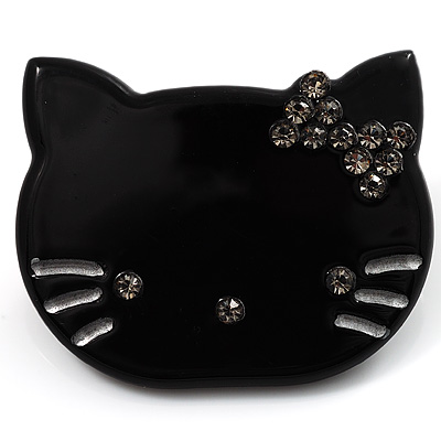 Little Kitty Plastic Brooch (Black)