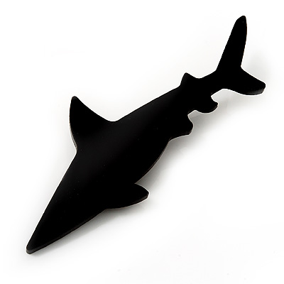 Black Acrylic Shark Brooch - main view