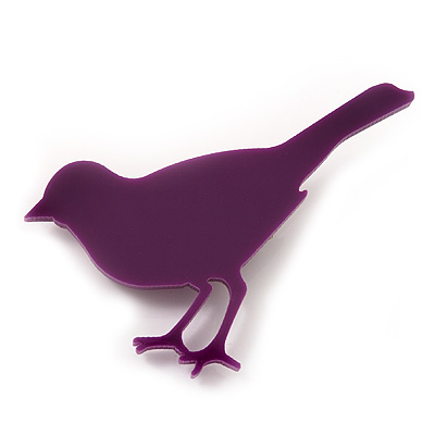 Purple Acrylic Sparrow Brooch