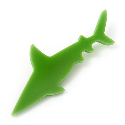 Lime Green Acrylic Shark Brooch