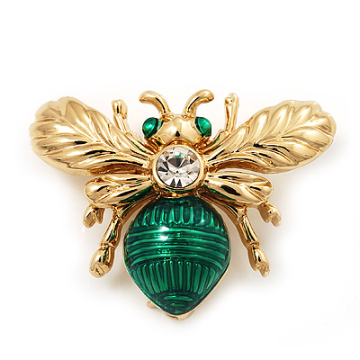 Small Funky Bee Brooch In Gold Plated Metal - 2.5cm Length - main view