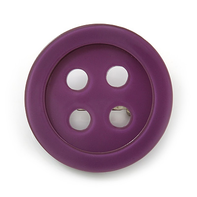 Funky Purple Acrylic 'Button' Brooch - 35mm Diameter