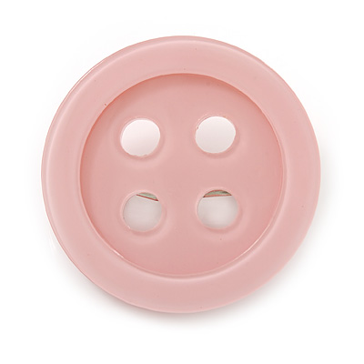 Funky Baby Pink Acrylic 'Button' Brooch - 35mm Diameter