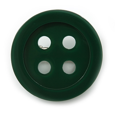 Funky Dark Green Acrylic 'Button' Brooch - 35mm Diameter - main view