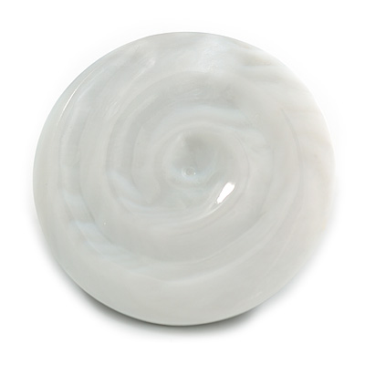 40mm L/Round Spiral Sea Shell Brooch/Off White Shades/ Handmade/ Slight Variation In Colour/Natural Irregularities