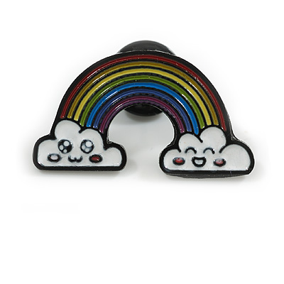 LGBTQ Gay Pride Multicoloured Enamel Rainbow Pin Brooch - 30mm Wide
