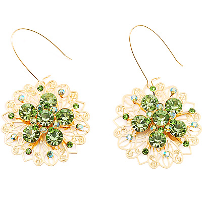 Jumbo Lightgreen Floral Earrings