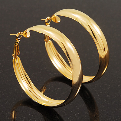 Gold Plated Hoop Earrings - 55cm Diameter