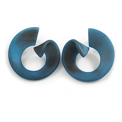 40mm Large Teal Blue Acrylic Geometric Stud Earrings