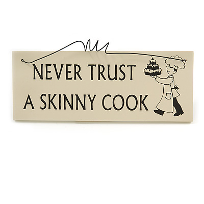 Funny Home Kitchen Skinny Cook Food Family Quote Wooden Novelty Plaque Sign Gift Ideas