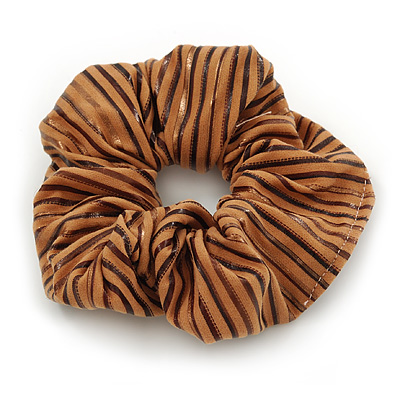 Light Brown With Chocolate Stripes Hair Scrunchie