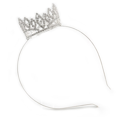 Statement Full Round Clear Crystal Queen Crown Rhinestone Bridal Tiara Headband Pageant Prom Wedding Hair Jewellery