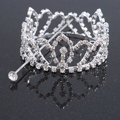 Statement Full Round Clear Crystal Queen Crown Rhinestone Bridal Tiara Pageant Prom Wedding Hair Jewellery