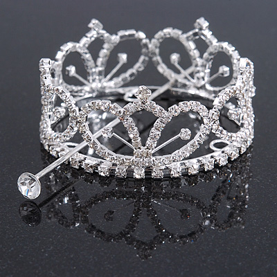 Statement Full Round Clear Crystal Queen Crown Rhinestone Bridal Tiara Pageant Prom Wedding Hair Jewellery