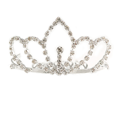 Fairy Princess Bridal/ Wedding/ Prom/ Party Silver Tone Crystal Mini Hair Comb Tiara - 75mm