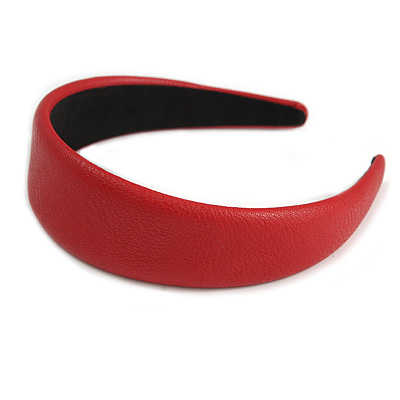 Red Wide Chunky PU Leather, Faux Leather Hair Band/ HeadBand/ Alice Band - main view