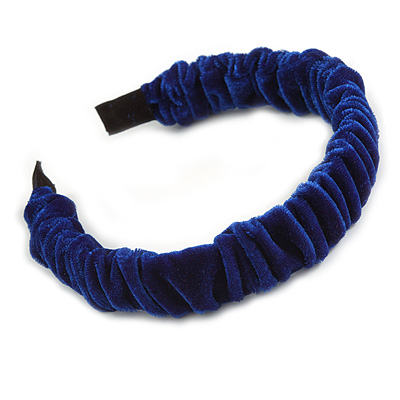 Royal Blue Velour Fabric Flex HeadBand/ Head Band - main view