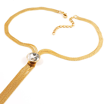 Gold Plated Hollywood Style Long Tassel Necklace