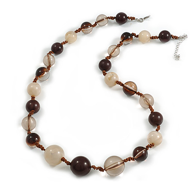 Long Resin Bead Necklace - 60cm L