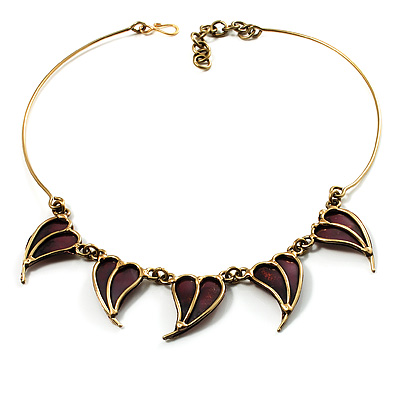 Brass Chilly Peppers Choker Necklace