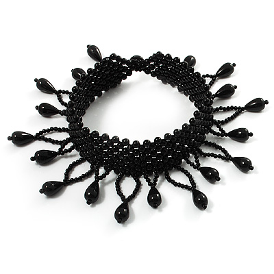 Black Charm Acrylic Bead Flex Choker