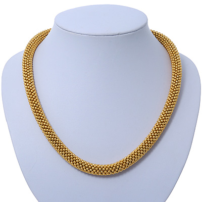 Statement Chunky Mesh Necklace In Gold Plating - 42cm Length/ 4cm Extension