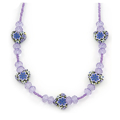Children's Purple 'Heart' Necklace - 36cm Length/ 4cm Extension