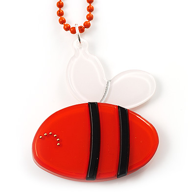 Orange Plastic Bee Pendant - main view