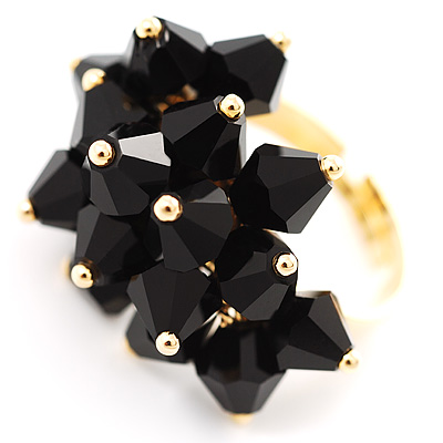 Black Currant Fashion Cocktail Ring