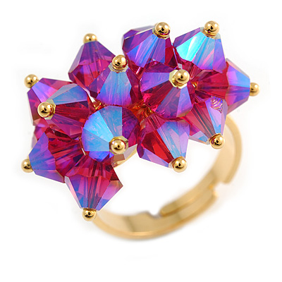 Iridescent Currant Fashion Cocktail Ring - main view