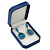 Large Blue Leatherette Brooch/ Pendant/ Earrings Octagonal Jewellery Box - view 6