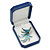 Large Blue Leatherette Brooch/ Pendant/ Earrings Octagonal Jewellery Box - view 9