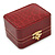 Victorian Style Burgundy Red Snake Leatherette Box for One & Two Rings With Gold Tone Metal Closure - view 2