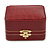 Victorian Style Burgundy Red Snake Leatherette Box for One & Two Rings With Gold Tone Metal Closure - view 8