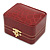 Victorian Style Burgundy Red Snake Leatherette Box for One & Two Rings With Gold Tone Metal Closure - view 9