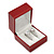 Burgundy Red Leatherette Two Ring Or Stud Earrings Box (The Rings Are Not Included) - view 3