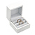 Luxury Wooden Snow White Gloss Wedding Double Ring/ Stud Earrings Box (Rings are not included) - view 2