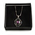 Black/Silver with Silk Bow Heart Motif Card Pendant/Necklace/Brooch/Earring/Set Box - view 3