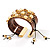 Brown Crystal Mesh Plastic Fashion Bangle Bracelet - view 4
