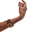Brown Crystal Mesh Plastic Fashion Bangle Bracelet - view 2