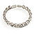 Stunning Bridal Clear Crystal Flex Bangle Bracelet (Silver Tone) - view 3