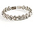 Stunning Bridal Clear Crystal Flex Bangle Bracelet (Silver Tone) - view 9