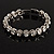 Stunning Bridal Clear Crystal Flex Bangle Bracelet (Silver Tone) - view 2