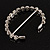 Stunning Bridal Clear Crystal Flex Bangle Bracelet (Silver Tone) - view 6