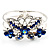 Swarovski Crystal Butterfly Hinged Bangle Bracelet (Silver&Blue)